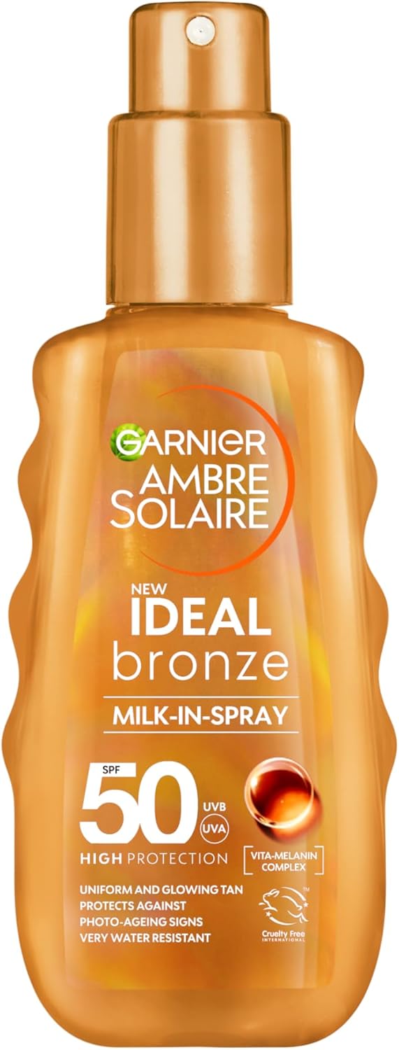 Garnier Ambre Solaire Ideal Bronze Ochranný sprej-Mlieko SPF50 150 ml