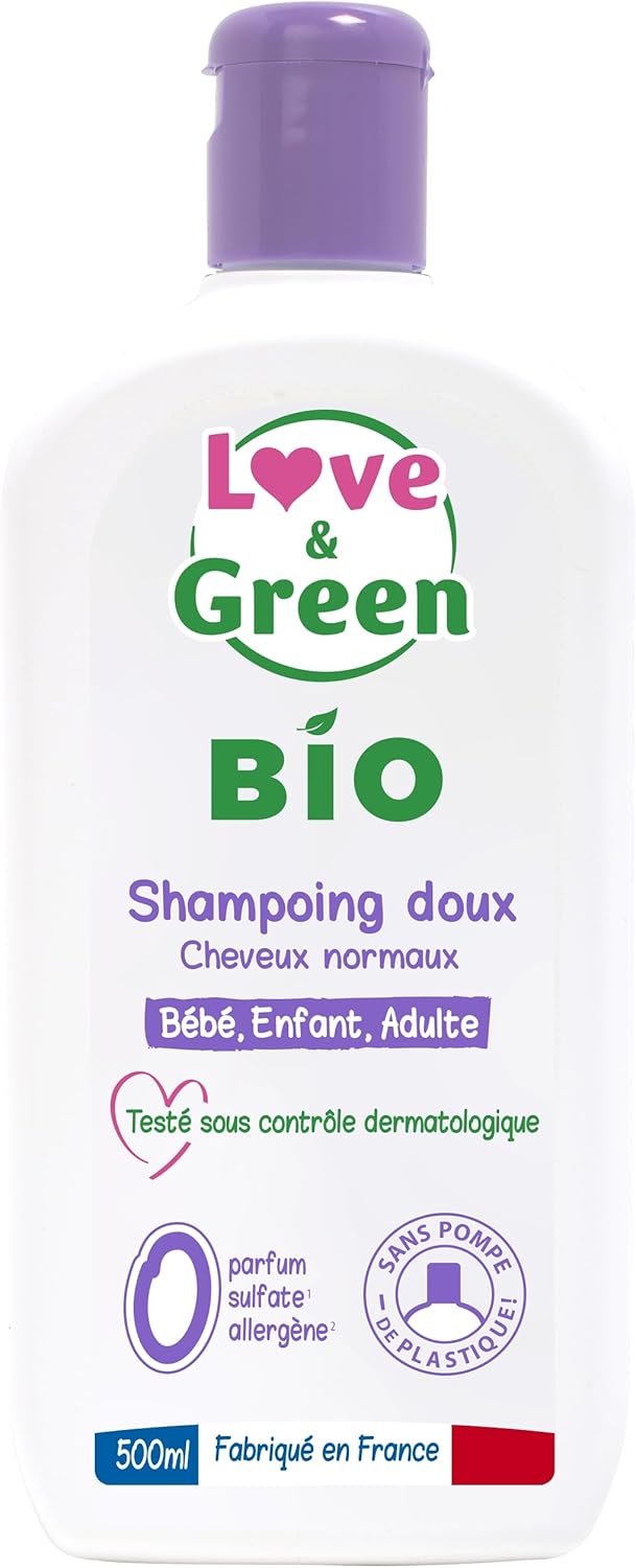 Love & Green - Certifikovaný organický jemný šampón - Pre celú rodinu 500 ml
