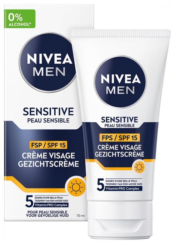 Nivea Men Nivea Pleťový krém pre mužov Sensitive Skin SPF15 75 ml