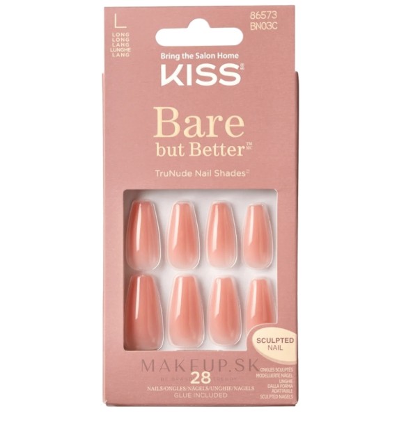 Kiss bare but better Sada umelých nechtov, veľkosť L 28 ks