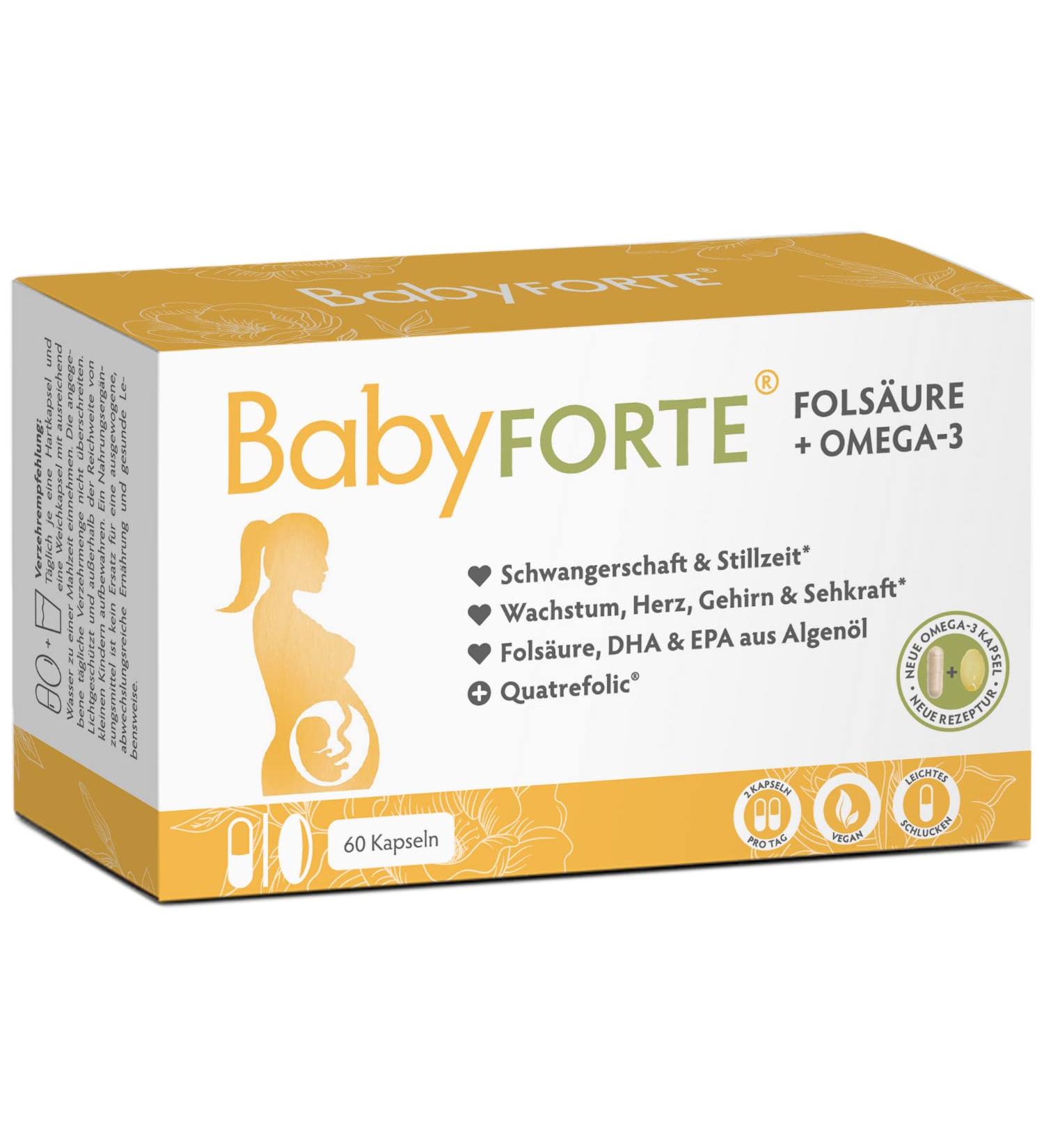 BabyFORTE Kyselina listová + Omega-3 60 kapsúl Exp.: 2026+