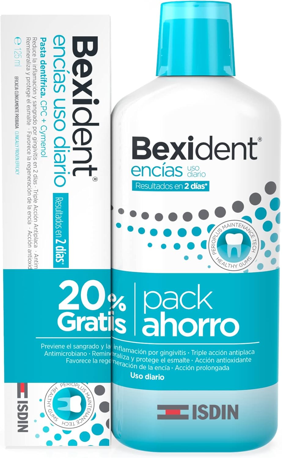 Isdin Bexident Balenie ústna voda 500 ml + zubná pasta 125 ml