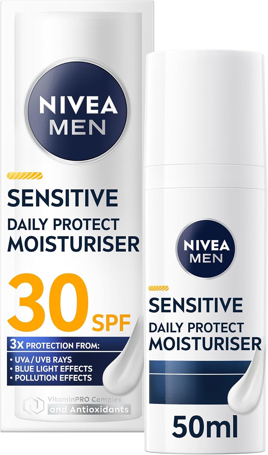 NIVEA MEN hydratačný pánsky krém na tvár pre citlivú pleť spf30 50 ml