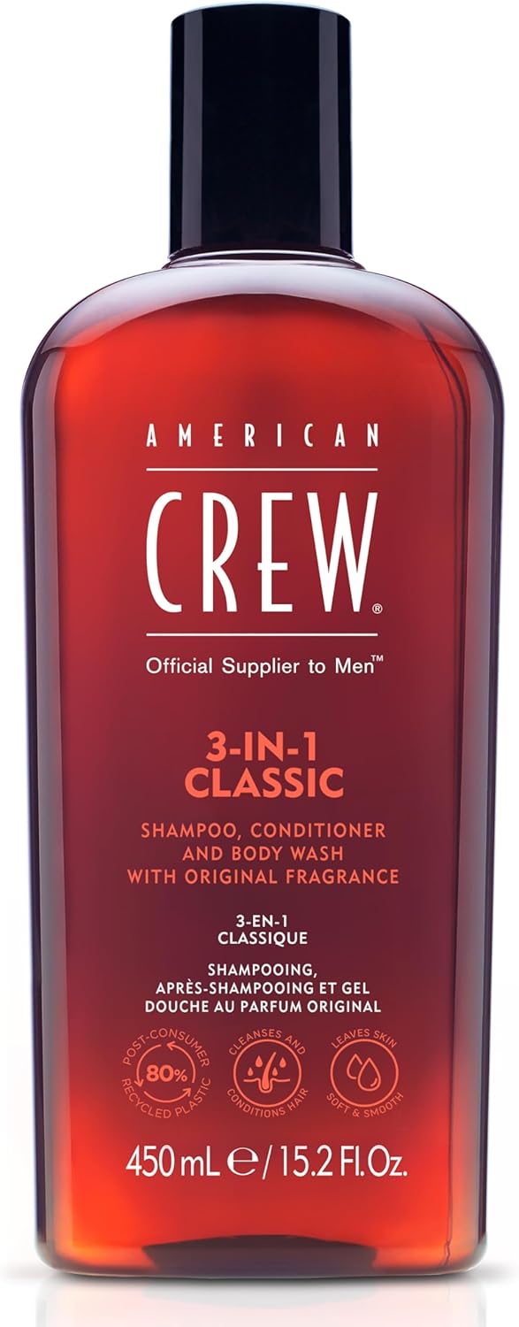American Crew 3-v-1 šampón, kondicionér a sprchový gél 450 ml