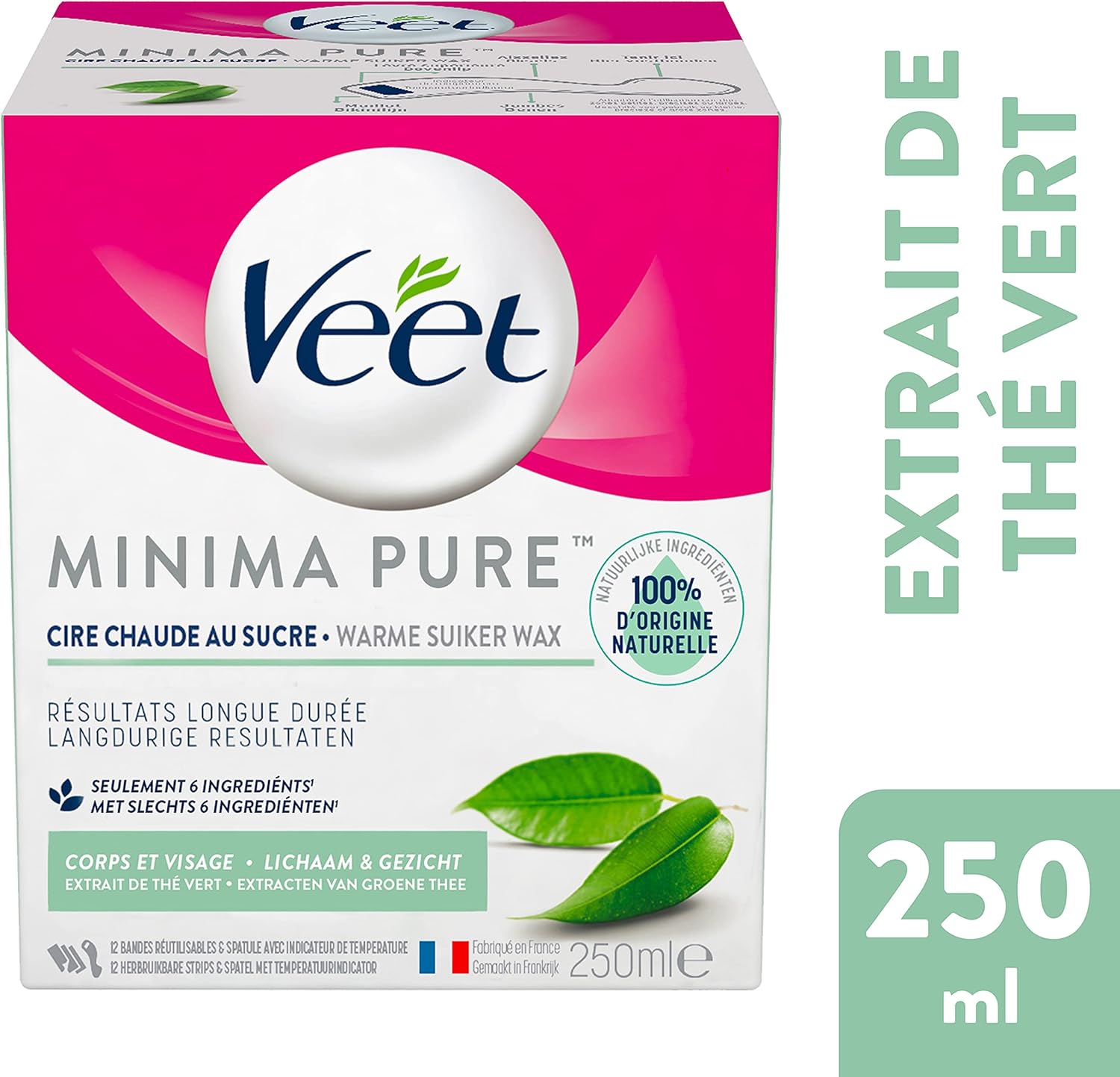 Veet Minima cukrový vosk zelený čaj 250 ml