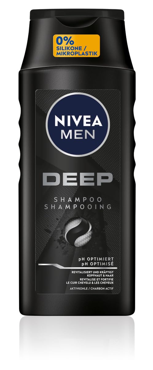NIVEA MEN Deep šampón pre mužov, proti mastným vlasom s aktívnym uhlím 250 ml