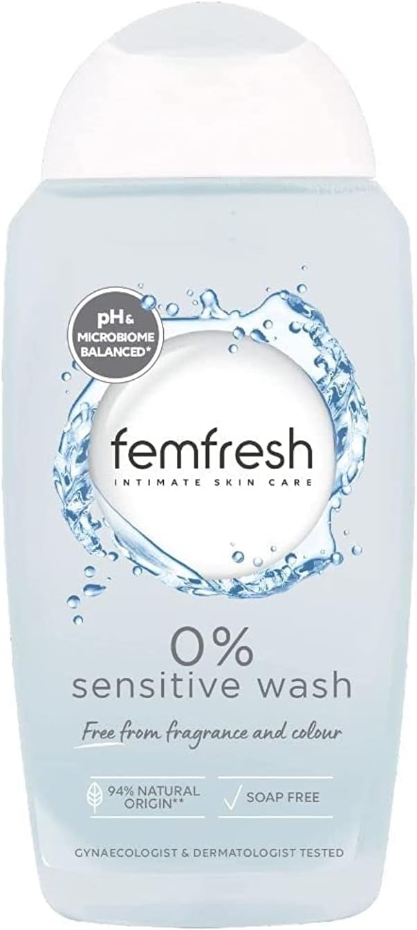 Femfresh 0% Sensitive Intimate Wash - Sprchový a kúpeľový gél pre ženskú hygienu 250 ml