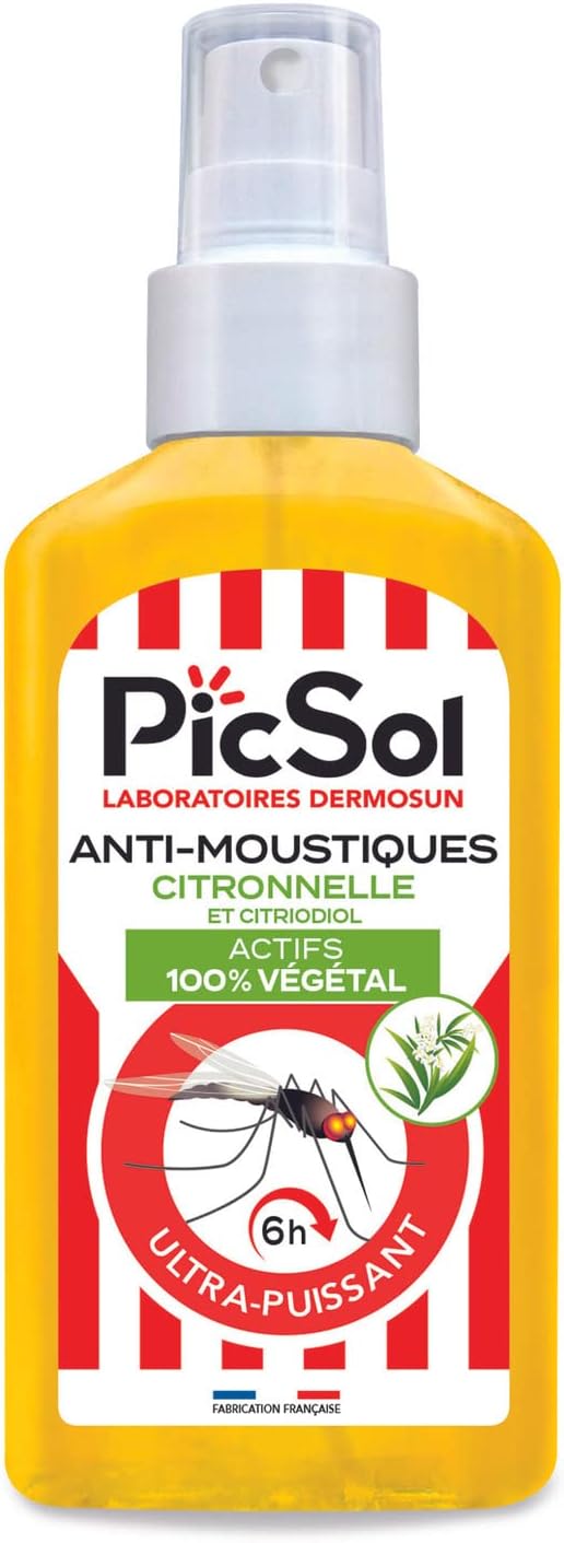 PicSol sprej proti komárom s aktívnou citronelou/citriodiolom, 100% rastlinný - 125 ml
