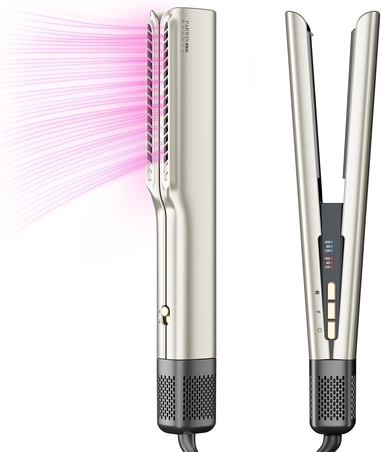 PARWIN PRO BEAUTY Air Straight, žehlička na vlasy 200M iónová-strieborná šampanská