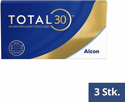 Alcon TOTAL30 3 kusy mesačných mäkkých šošoviek BC 8,4 mm , DIA 14,2 mm -03,00 dioptrie