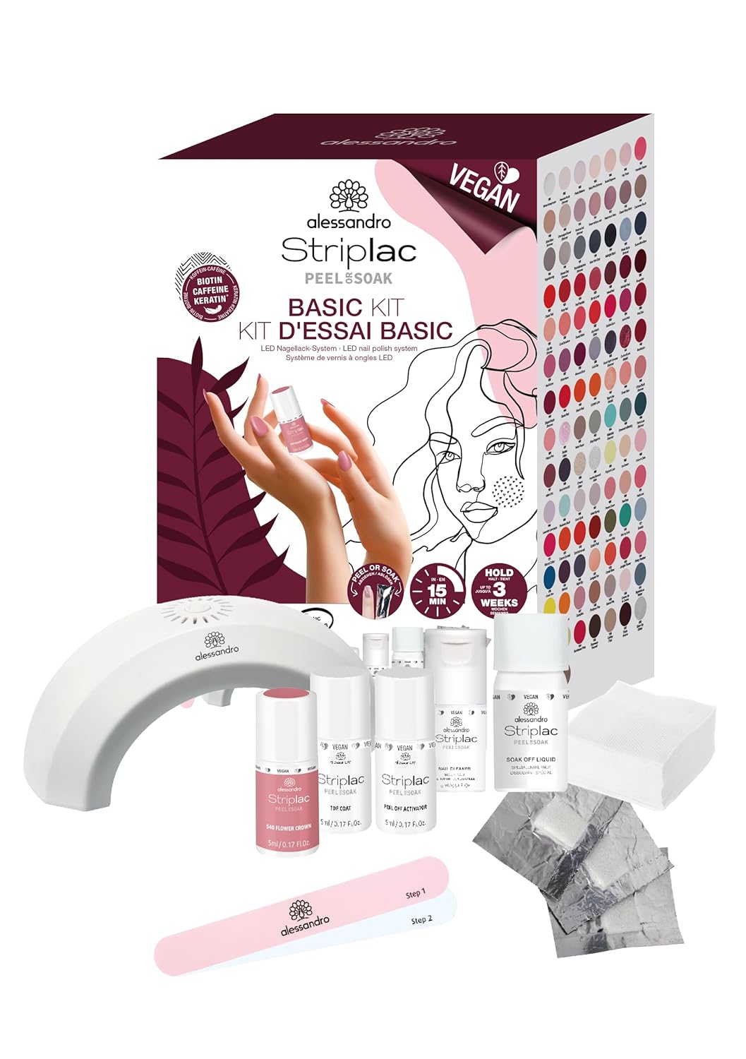 Alessandro Striplac peel or soak Basic Kit - 168 Flower crown-nekompletné balenie