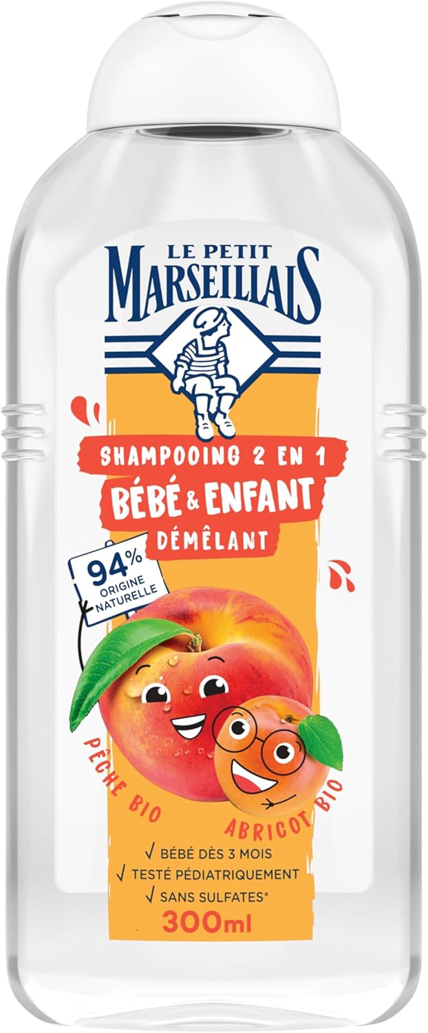 Le petit marseillais Le Pe Marseillais Šampón 2 v 1 pre bábätká a deti, broskyňa a marhuľa 300 ml