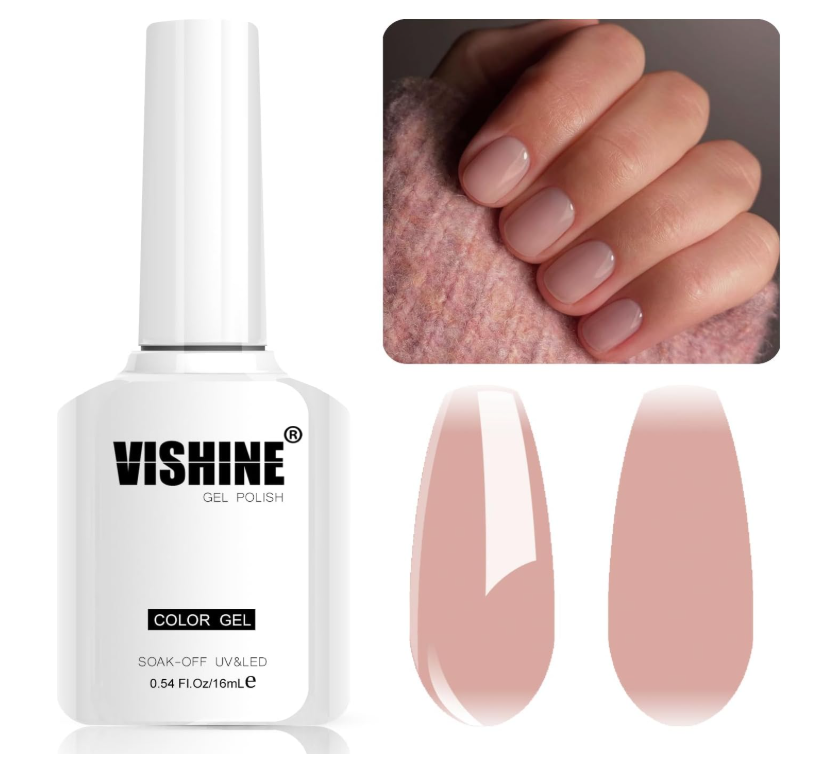 Vishine color gel -gél lak na nechty M086 - Nude pink, 16 ml