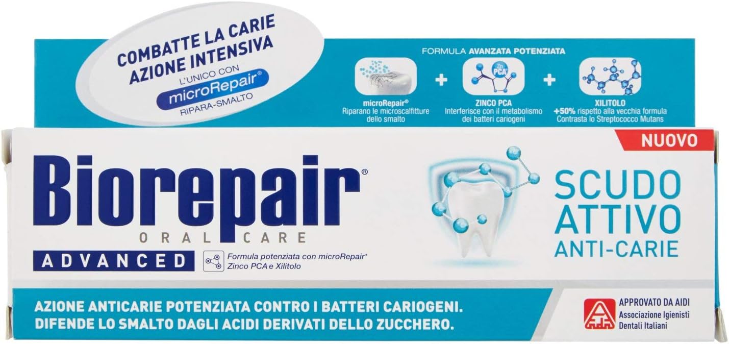 Biorepair Scudo Attivo zubná pasta proti zubnému kazu 75 ml