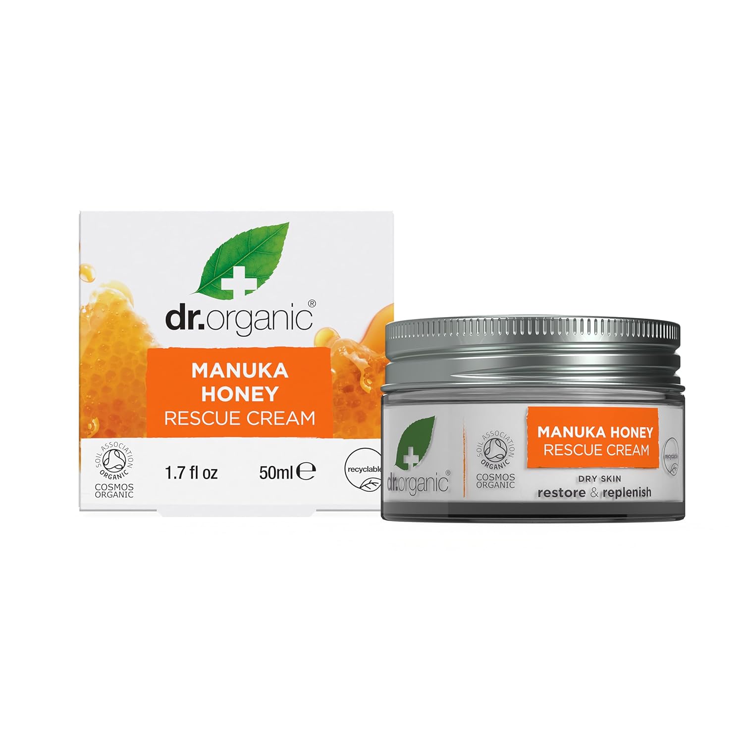 Dr. Organic Manuka Výživný a upokojujúci krém na tvár pre suchú pleť 50 ml-bez krabičky-pokrčený vrch