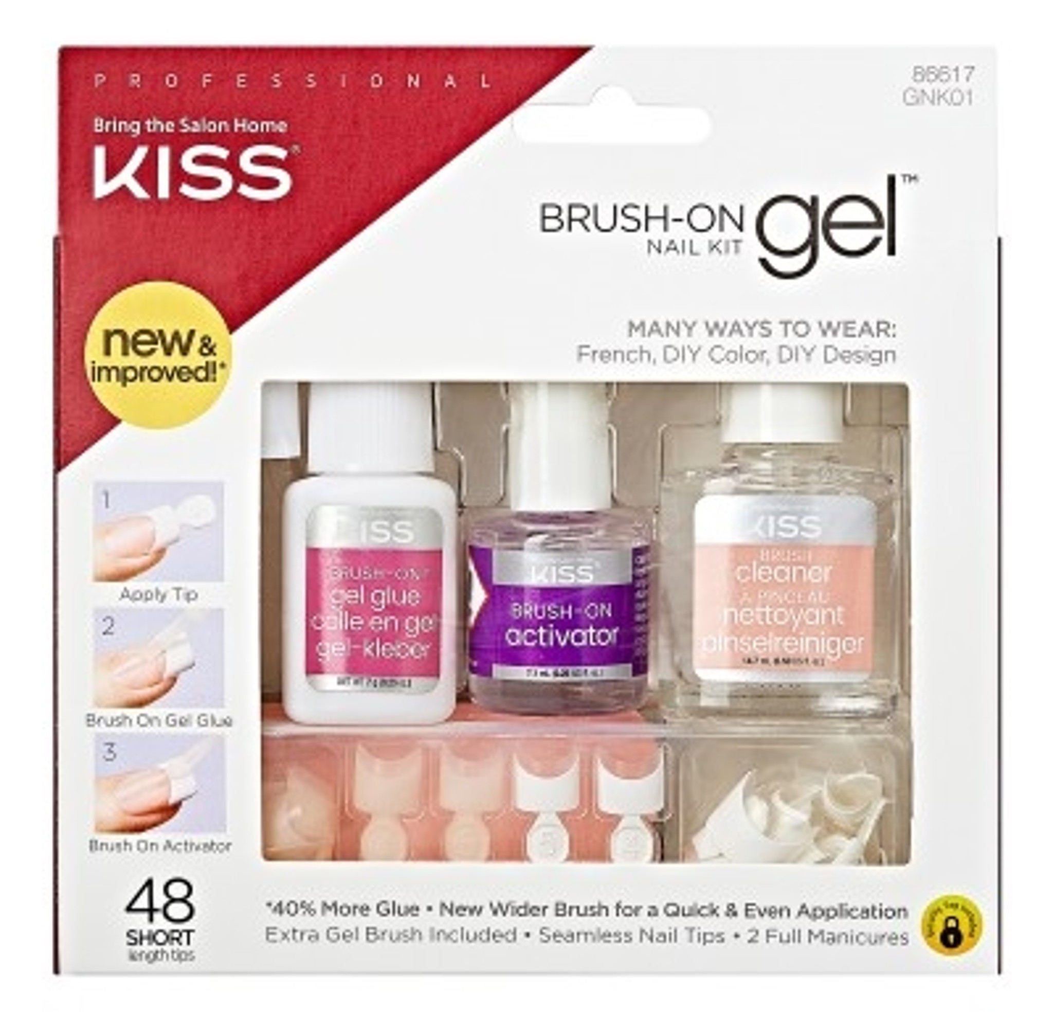 BL Kiss Brush-On gélová súprava na nechty - balenie 3 ks