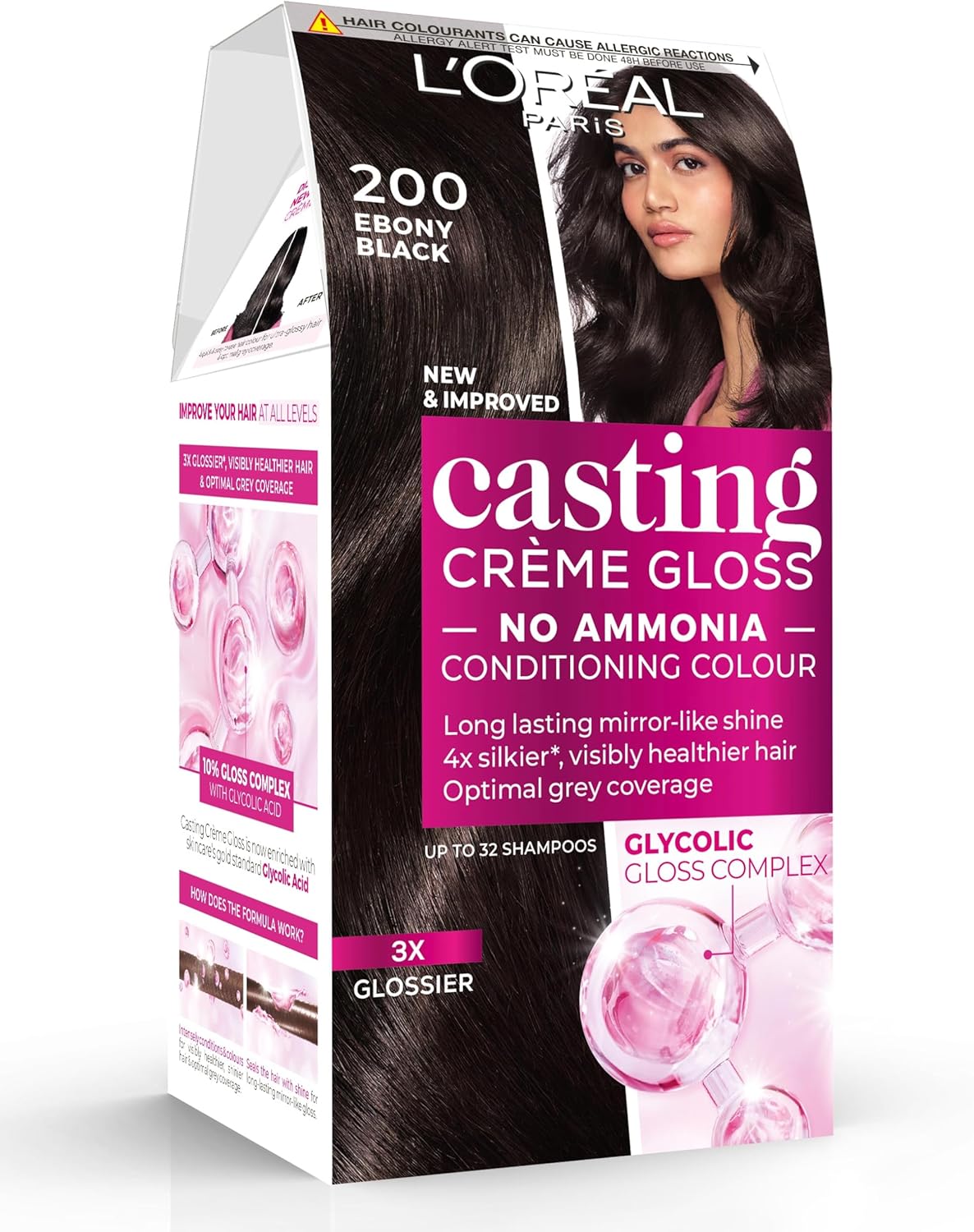 L'Oréal Paris Casting Cream Gloss farba na vlasy - 200 čiernohnedá