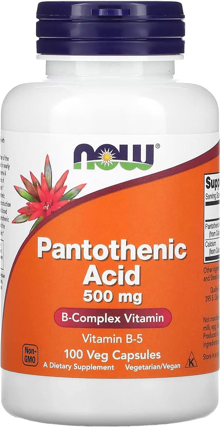 NOW Foods Kyselina pantoténová 500 mg, 100 kapsúl Exp.: 2026+