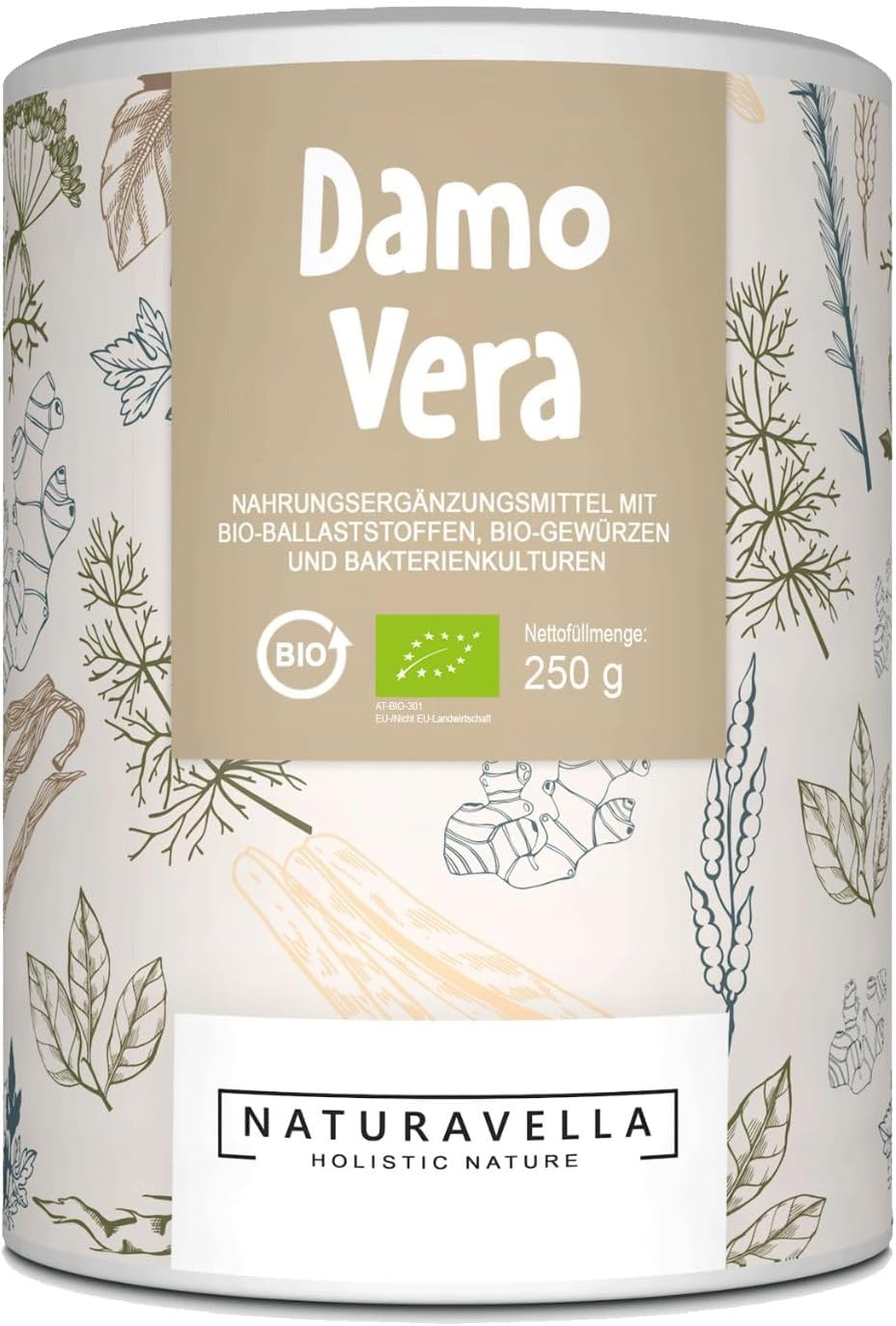 NATURAVELLA DamoVera Organická črevná liečba 250 g Exp.: 2026+