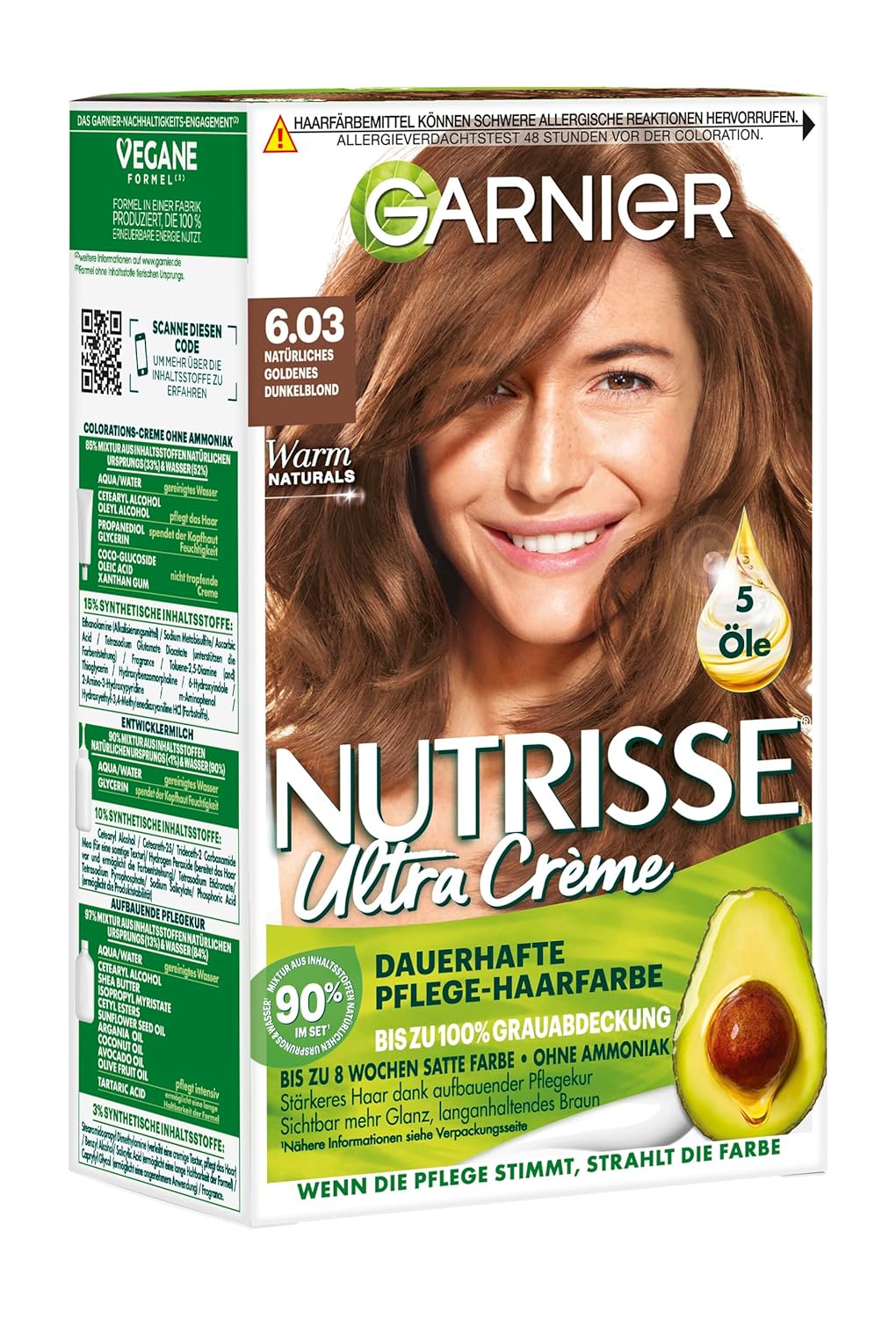 Garnier Nutrisse Ultra creme, 6.03 Prírodná zlatá tmavá blond
