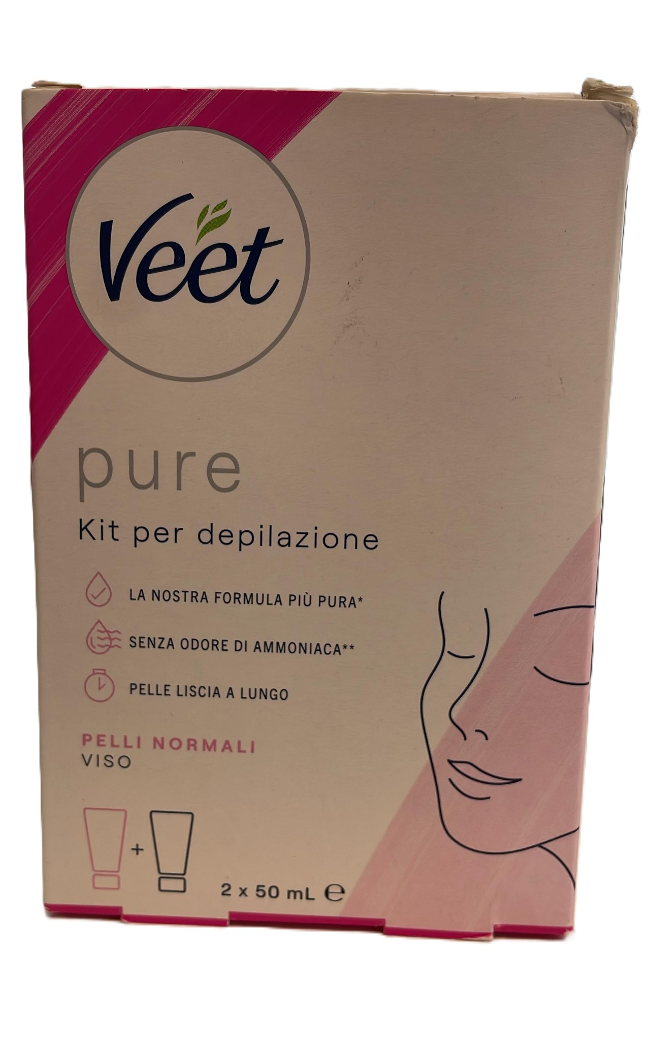 Sada na depiláciu tváre PURE VEET 2x50ml