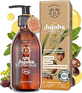Bionoble Organický jojobový olej 200 ml - 100% čistý, prírodný a za studena lisovaný