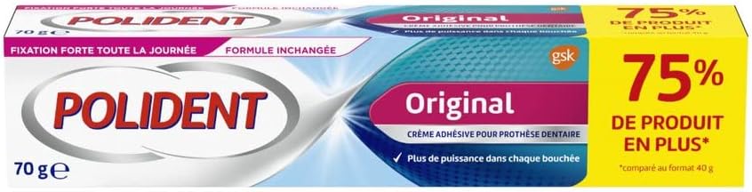 Polident Original, extra silný krém na čiastočnú alebo úplnú zubnú náhradu, 70 g (bez krabičky)