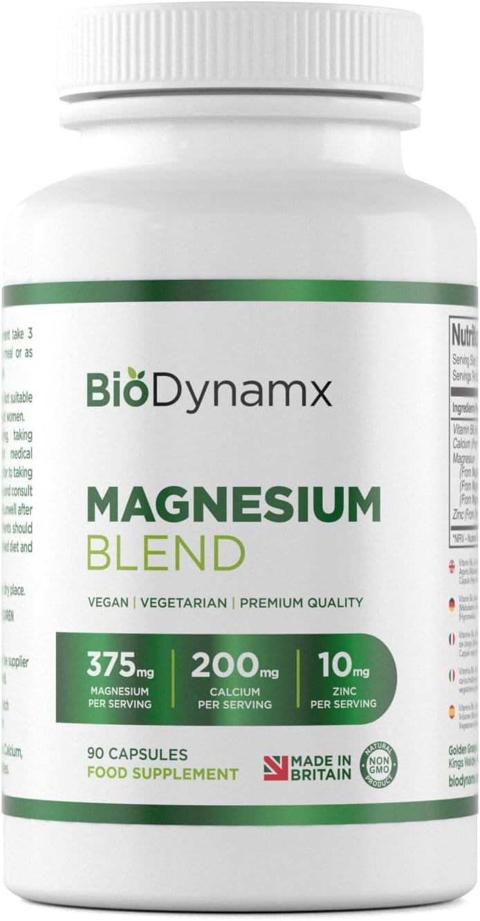 BioDynamx Magnesium 3-v-1 komplex 375 mg – glycinát, malát a citrát – 90 kapsúl Exp.: 12/2025