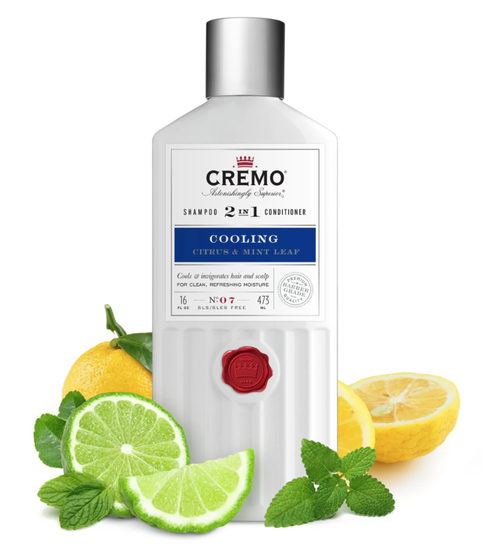 CREMO 2in1 Šampón a kondicionér Citrus & Mint leaf, 473 ml