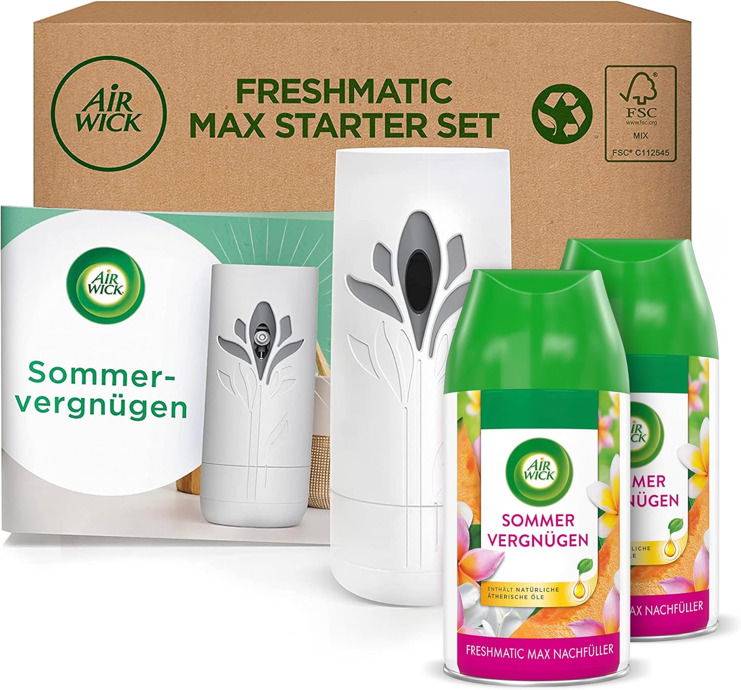 Štartovacia sada Air Wick Freshmatic Max Letná zábavná vôňa 2 x 250 ml náplne + zariadenie