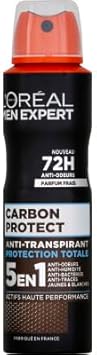L'Oréal dezodorant v spreji 5v1 Carbon Protect 72h, 150ml
