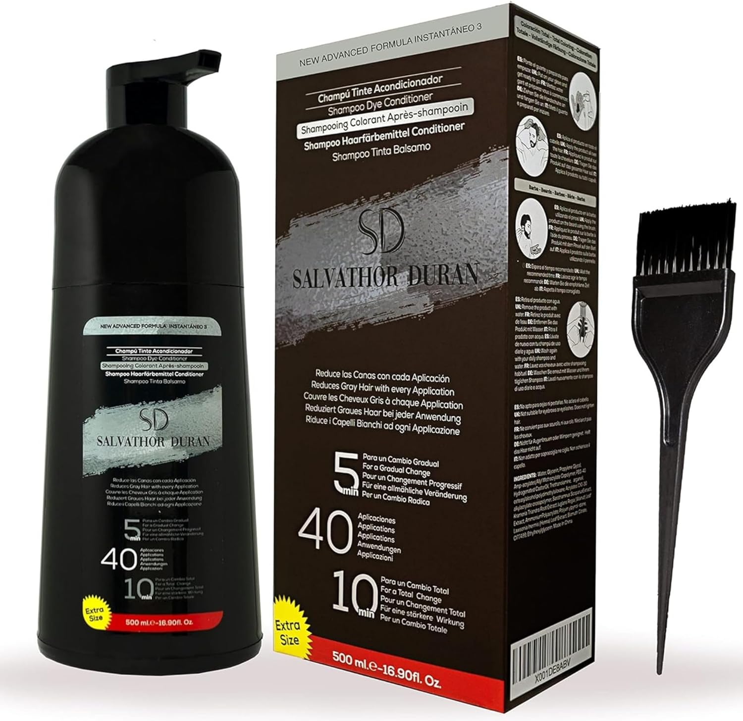 Farba na bradu pre mužov - Salvathor Duran - 500 ml - 40 aplikácií-čierna