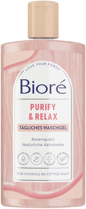 Biore Rose Quartz + čistiaci gél s aktívnym uhlím 200 ml