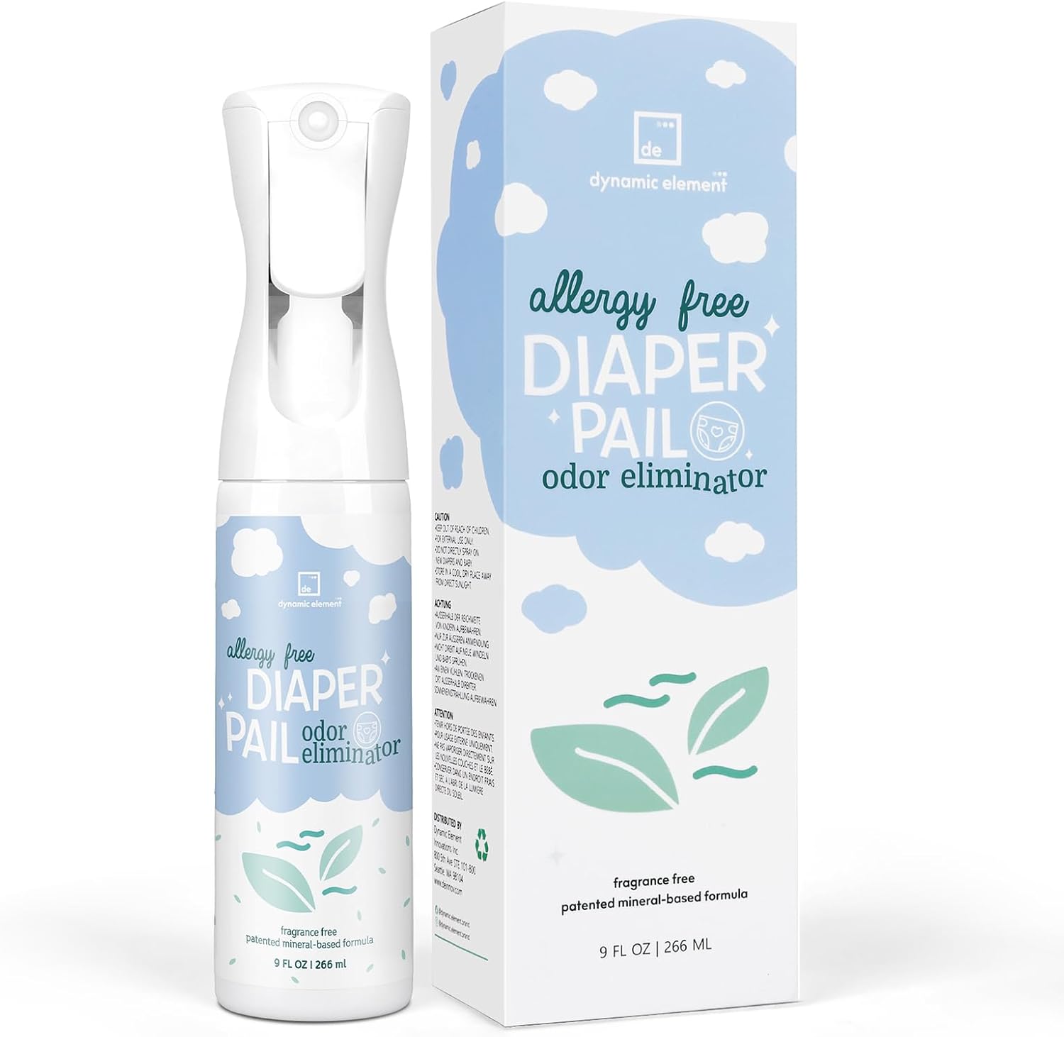 Dynamic Element Neparfumovaný sprej na neutralizáciu zápachu z plienok 266 ml