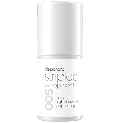 alessandro Striplac UV-Top Coat Milky Biely, Transparentný, 6,5 ml