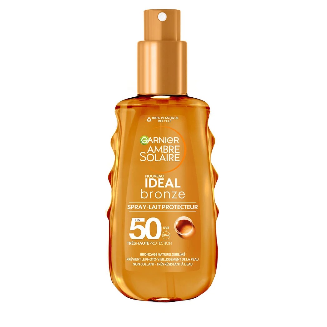 Garnier Ambre Solaire Ideal Bronze Milk-In-Spray SPF50 opalovací mléko ve spreji 150 ml