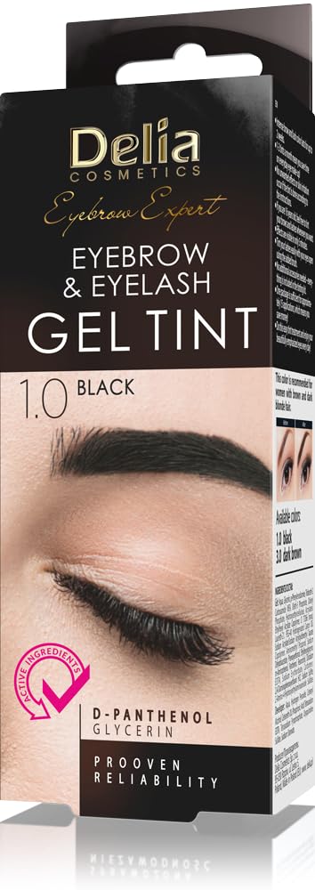 Delia Cosmetics Delia - farba na obočie a mihalnice, odtieň: 1.0 čierna 15 ml