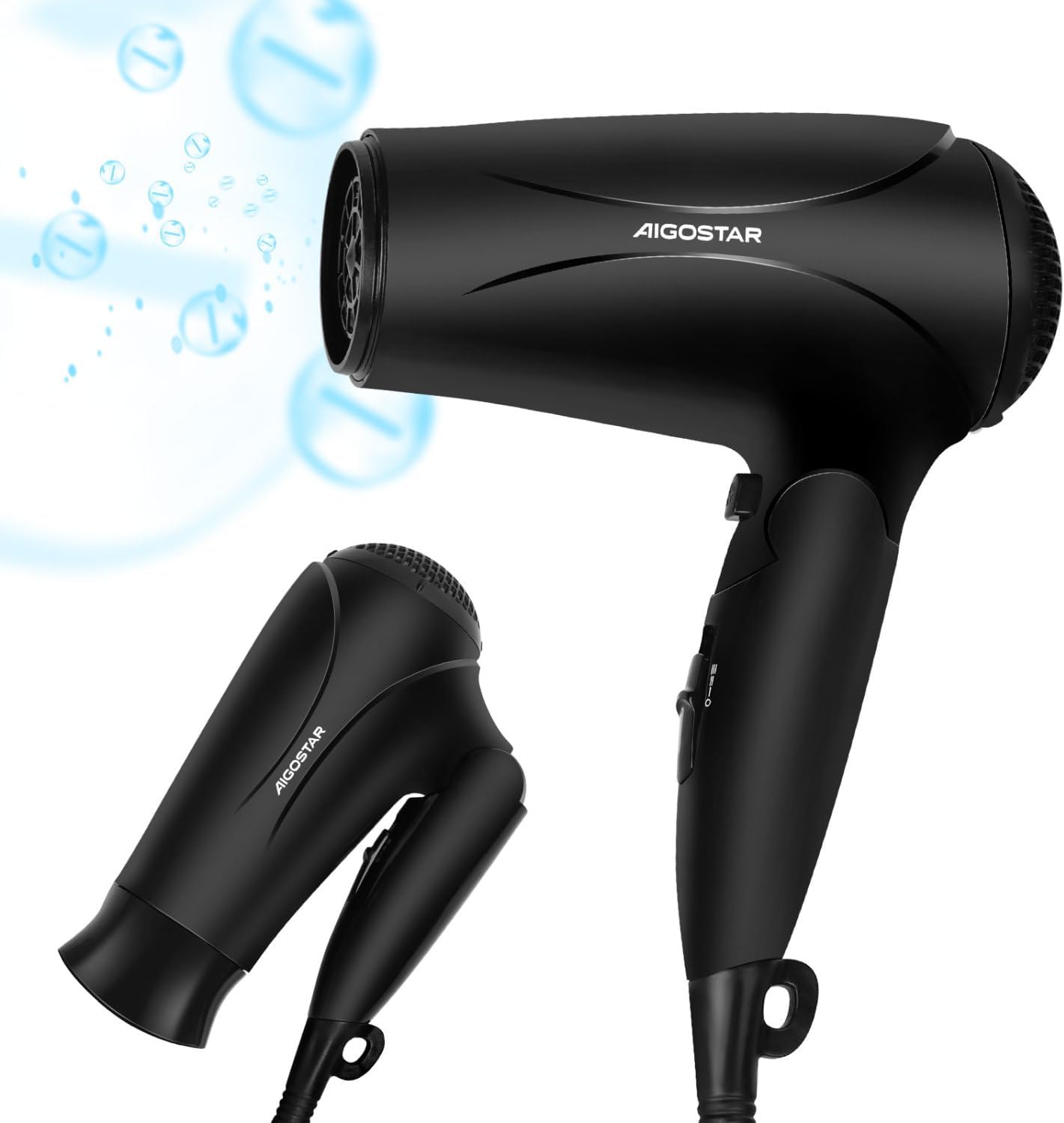 AIGOSTAR cestovný fén, čierny 240 W