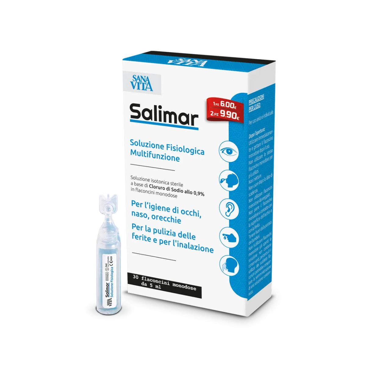 Salimar Sanavita Multifunkčný fyziologický roztok 30 x 5 ml