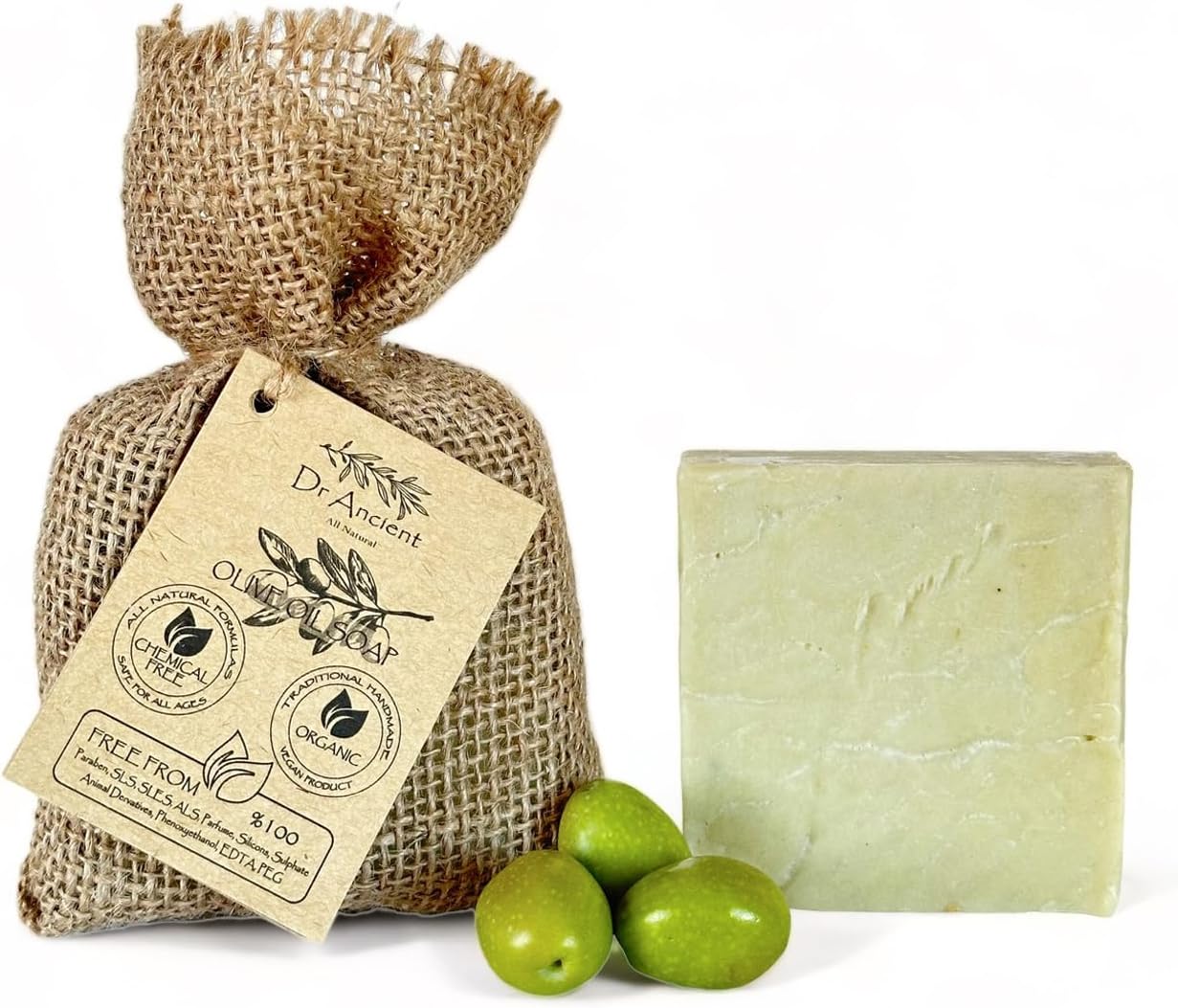 Dr.Ancient Ručne vyrobené organické mydlo s olivovým olejom 140 g