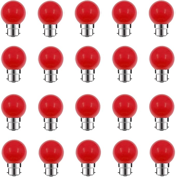 ZFQ B22 farebné LED žiarovky - 20 kusov farba červená 2W ekvivalent 20W B22