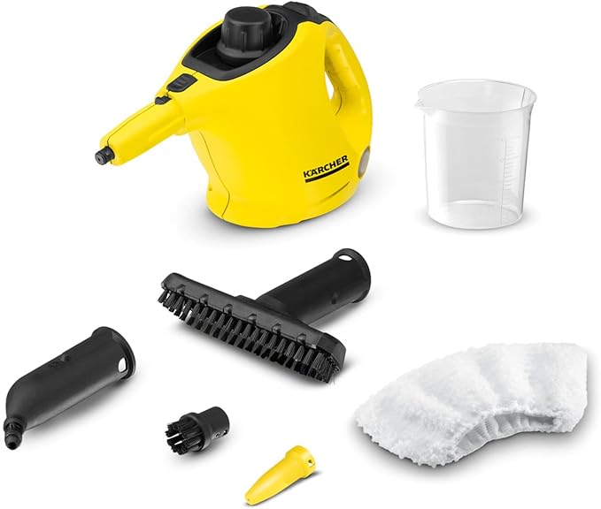 Parný čistič Kärcher SC 1, tlak pary: 3 bary, doba ohrevu: 3 min., výkon: 1 200 W, plošný výkon: 20 m², nádržka: 200 ml