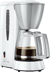 Melitta Single5 - malý kávovar s filtrom - so sklenenou kanvicou - systém proti odkvapkávaniu - 5 šálok - biely (M720WH), B-trieda