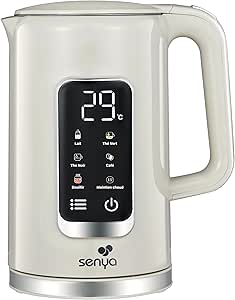 SENYA Elektrická kanvica, 5 automatických a nastaviteľných teplotných programov, Krémová farba