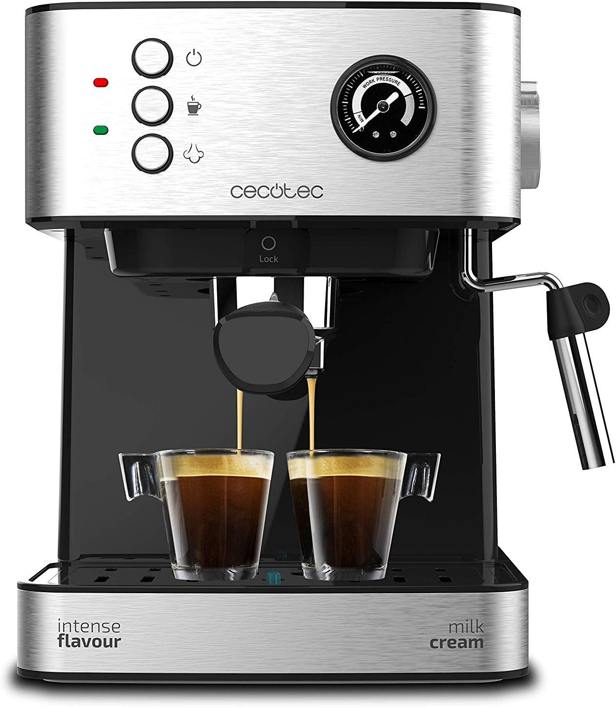Profesionálny kávovar Cecotec Espress Power Espresso 20, 850 W, tlak 20 barov, manometer, 1,6 l-b trieda
