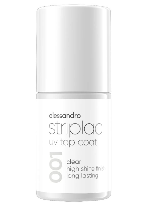 Alessandro Striplac UV-Top Coat 001 Clear, Transparentný, 6,5 ml