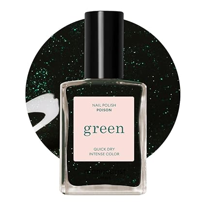 Manucurist GREEN trblietavý lak na nechty Poison 15ml