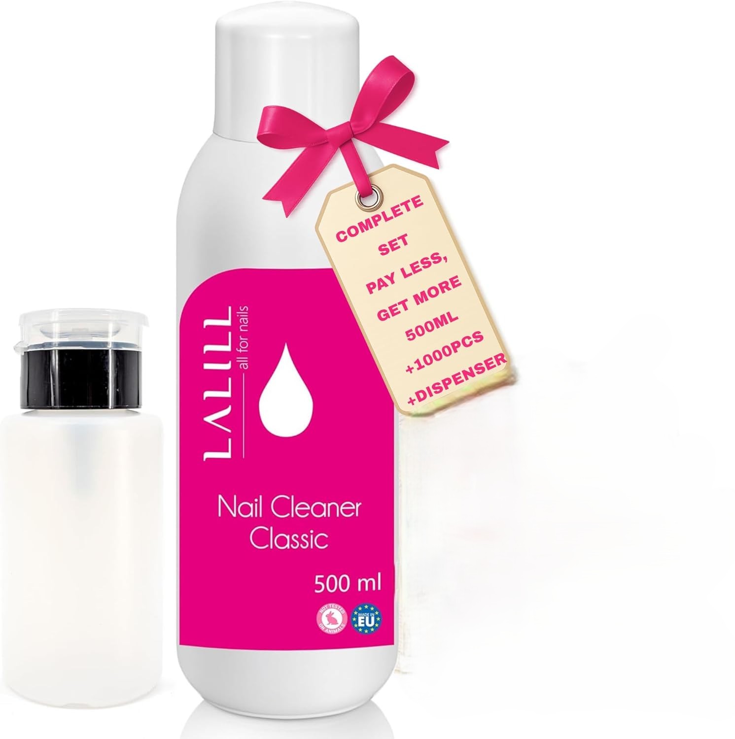 LALILL Čistič nechtov, 500 ml, Odmasťovač + dávkovač