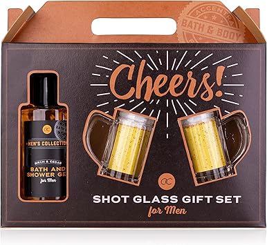 Darčeková sada Accentra Men's Collection so sprchovým a kúpeľovým gélom 140 ml, 2 pohárikmi na pivo /mierne poškodený obal/