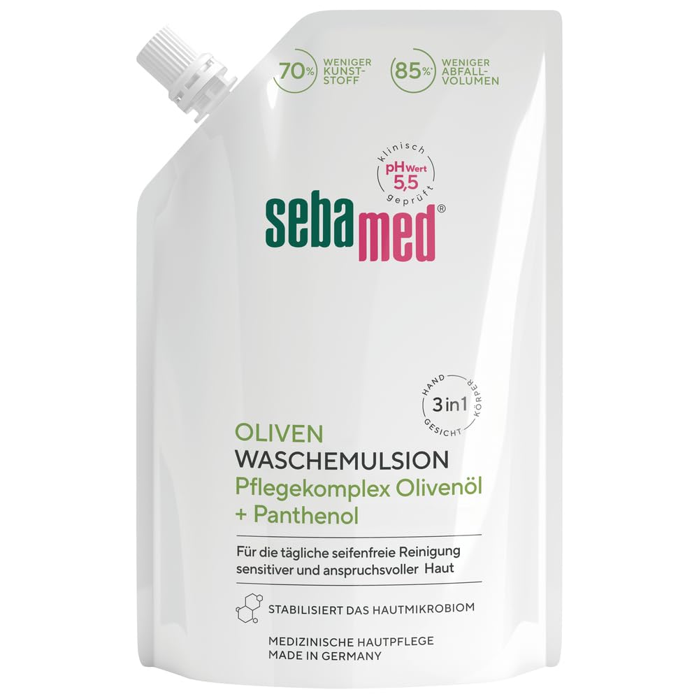 Sebamed tekutá olivová umývacia emulzia, náhradné vrecko 400ml